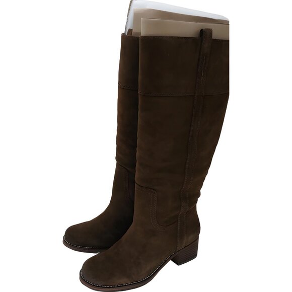 Lucky Brand Hybiscus Extra Wide-Calf Suede Brown Boots Size 8M - Picture 2 of 6